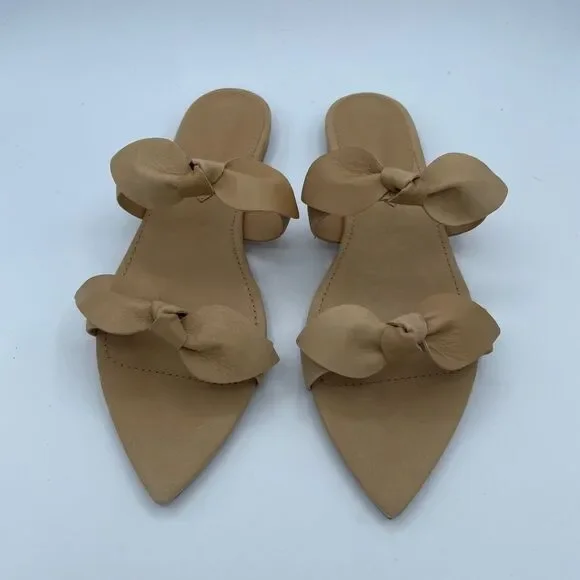 Schutz Bow Flat Leather Sandals NIB 7.5 - Picture 6 of 10